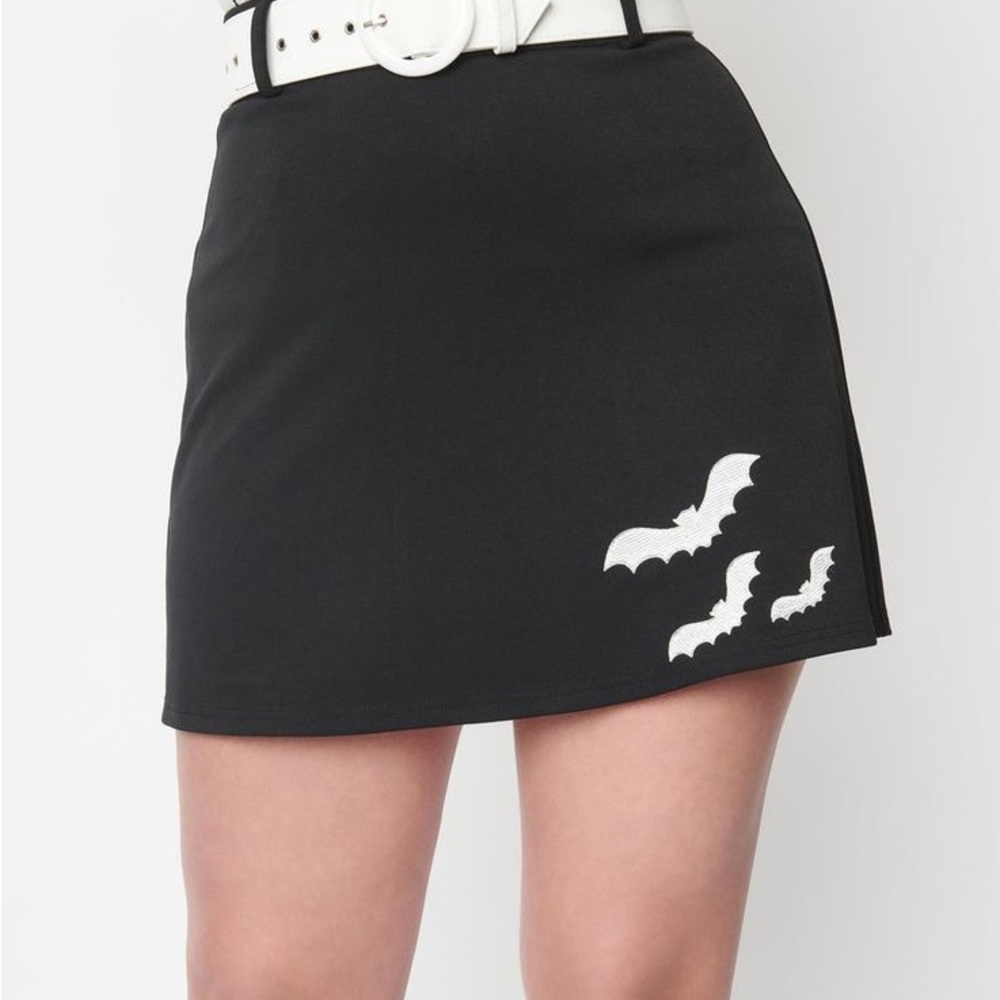 Black Smak Parlour Skirt with Bat Design